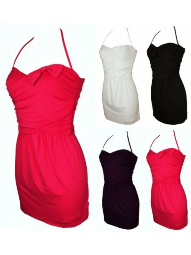 Abito corto a fascia in jersey di viscosa vestito donna mare spiaggia beachwear 
