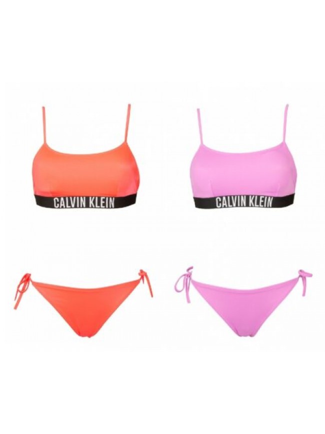 Bikini donna CALVIN KLEIN reggiseno imbottitura removibile slip con lacci regola