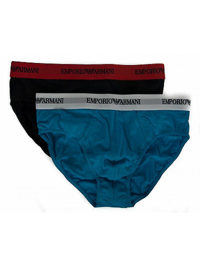 Bipack 2 slip uomo brief EMPORIO ARMANI 111321 6P717 taglia L col. 30735 MAR TU