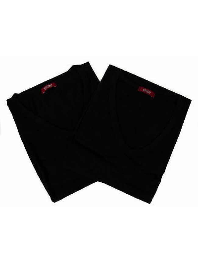 Bipack 2 t-shirt scollo V uomo underwear RAGNO 065418 taglia M col. 020KB NERO