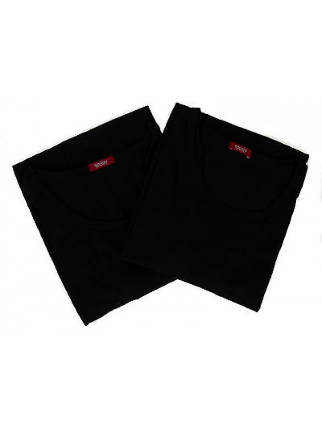 Bipack 2 t-shirt scollo giro uomo underwear RAGNO 062477 taglia XXL c. 020B NERO