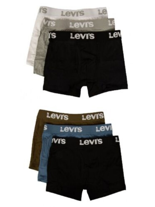 Boxer bimbo LEVI'S maschio ragazzo confezione 3 capi cotone elasticizzato elasti