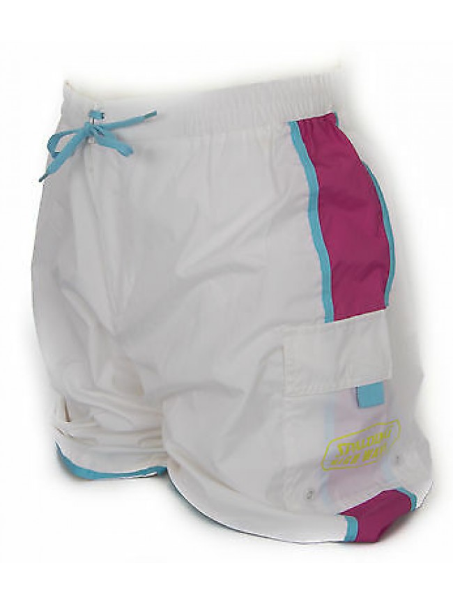 Boxer mare trunk beachwear SPALDING art. X240 taglia XXL col. 0001 BIANCO FUXIA
