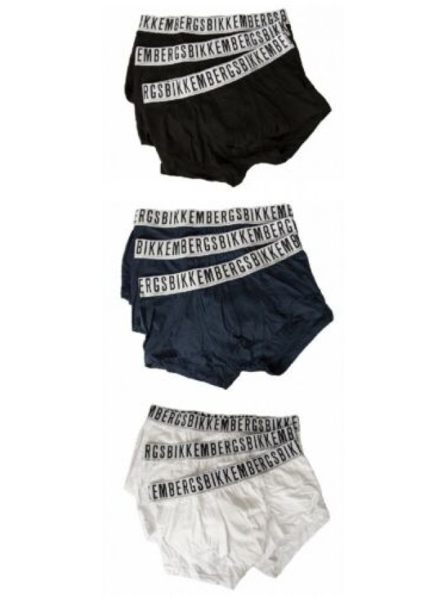 Boxer uomo BIKKEMBERGS confezione 3 boxer elastico a vista cotone elasticizzato 