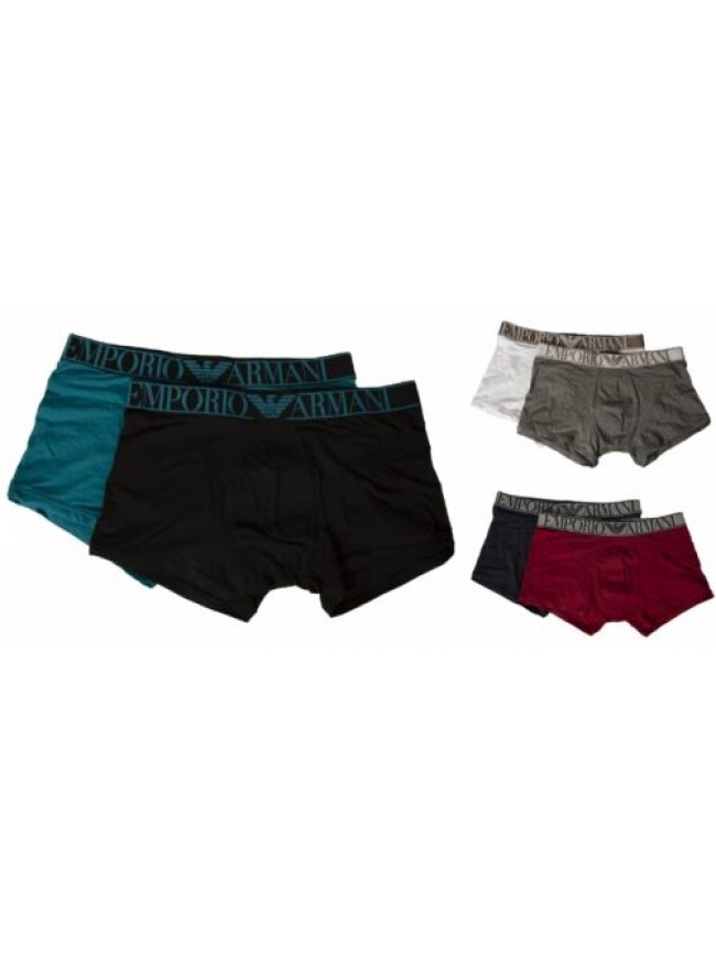 Boxer uomo EMPORIO ARMANI parigamba confezione 2 pezzi bipack elastico a vista e