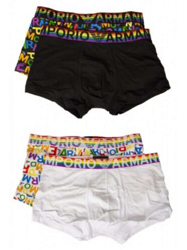 Boxer uomo EMPORIO ARMANI parigamba confezione 2 pezzi elastico a vista cotone c