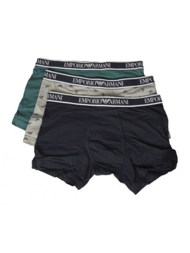 Boxer uomo EMPORIO ARMANI parigamba confezione 3 pezzi tripack elastico a vista 