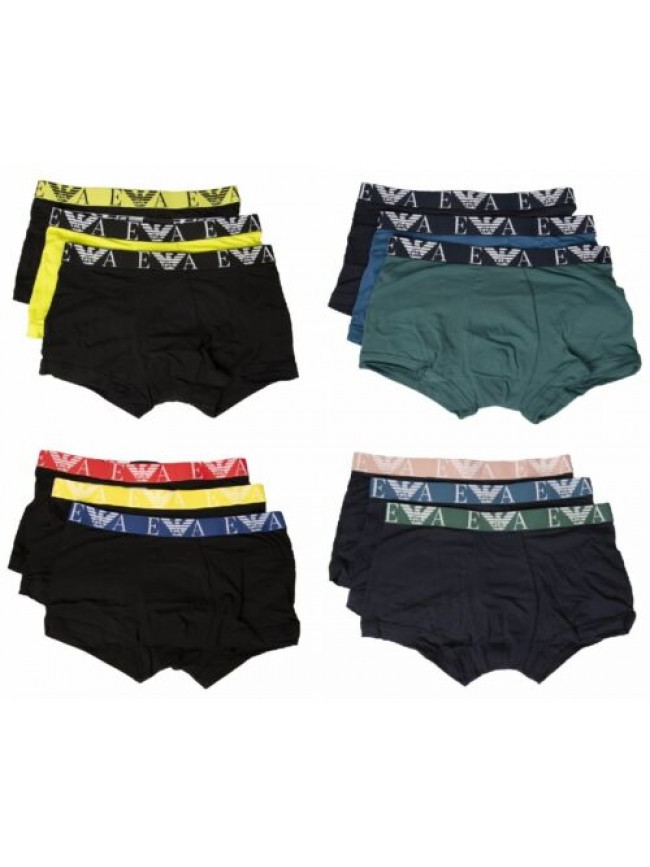 Boxer uomo EMPORIO ARMANI parigamba confezione 3 pezzi tripack elastico a vista 