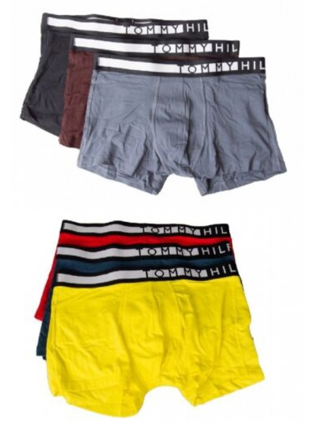 Boxer uomo TH TOMMY HILFIGER confezione 3 pezzi elastico a vista cotone elastici