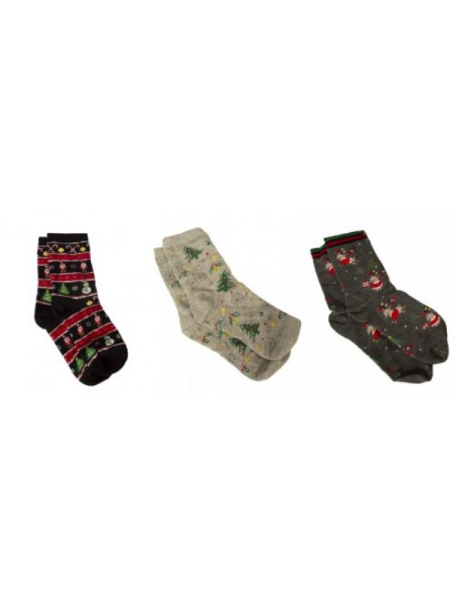 Calza calzino donna CIOCCA basso corto in caldo cotone con addobbo d appendere a