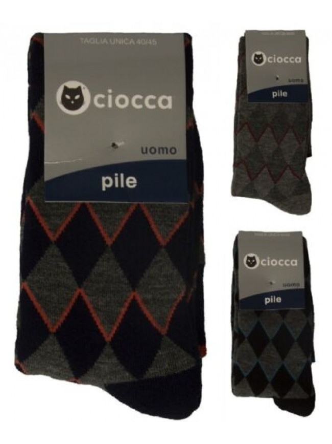 Calza calzino uomo CIOCCA alto lungo calzini in caldo pile articolo 661 CALZINO 