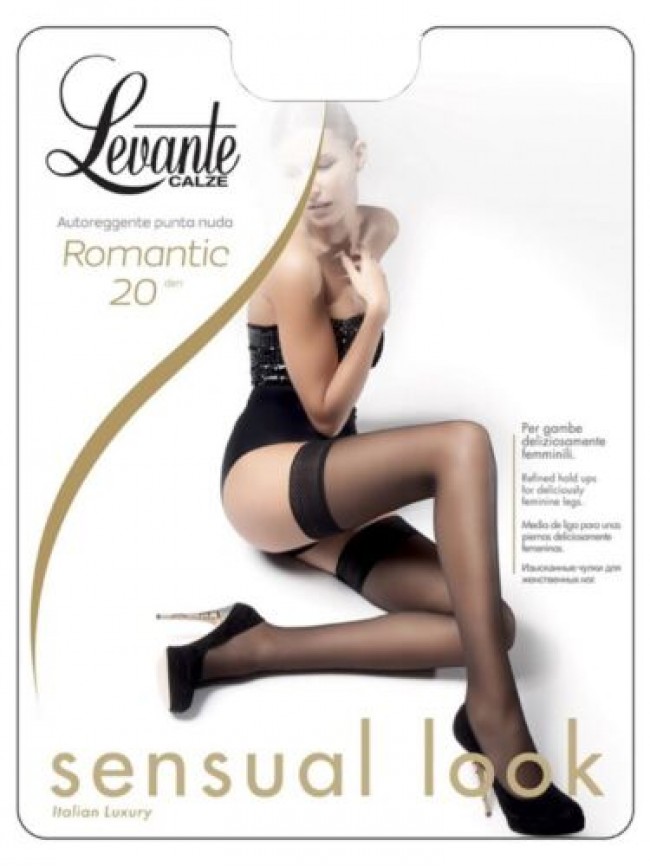 Calza donna LEVANTE autoreggente 20 den balza leggera effetto traspirante artico