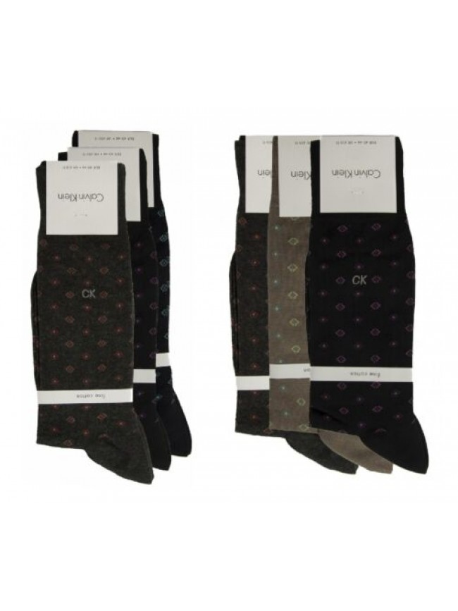 Calza uomo 3 paia di calzini trunk bassi in cotone CK CALVIN KLEIN articolo TRIP