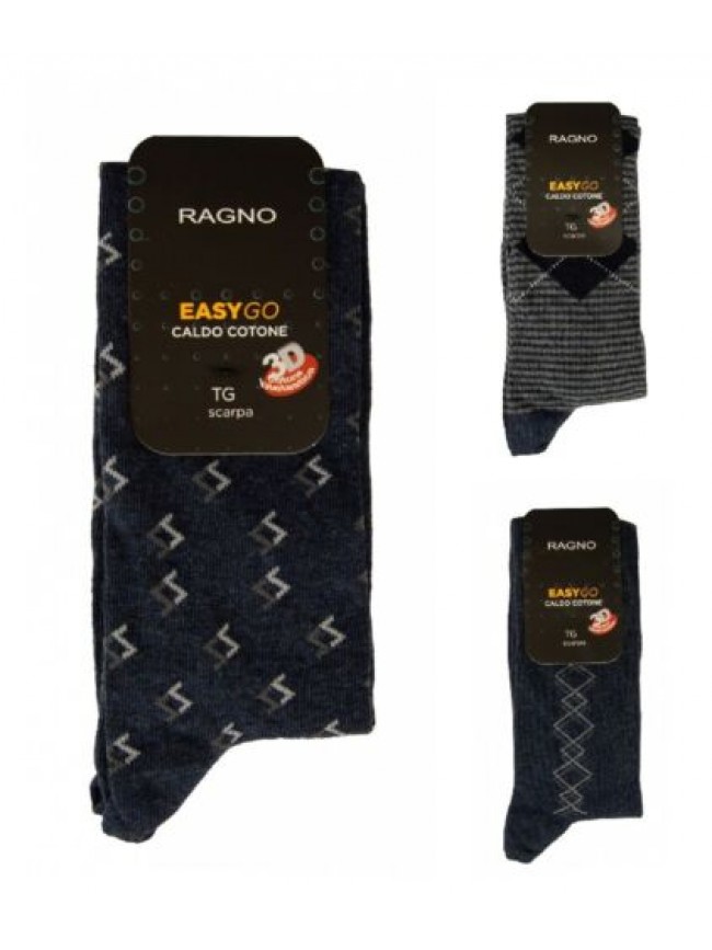 Calza uomo RAGNO lunga calzino alto calzini in caldo cotone 3D bielastico easy g