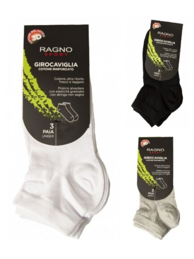 Calzino RAGNO SPORT 3 paia di calze unisex calzini girocaviglia polsino non stri