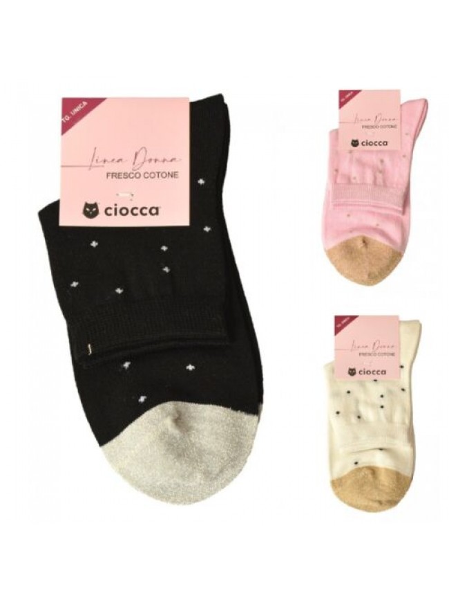 Calzino donna CIOCCA basso con bordino morbido fresco cotone articolo CID0002C