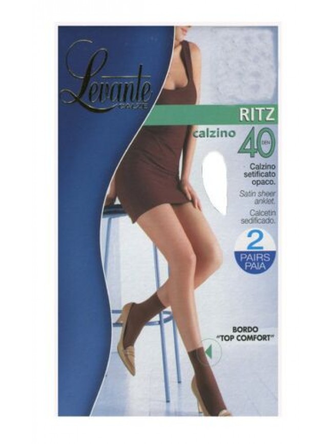 Calzino donna LEVANTE basso corto 40 den confezione 2 paia bordo top comfort art