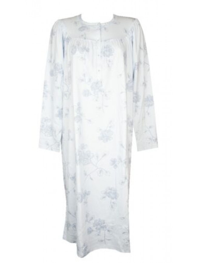 Camicia da notte donna LINCLALOR invernale manica lunga collo serafino cotone in