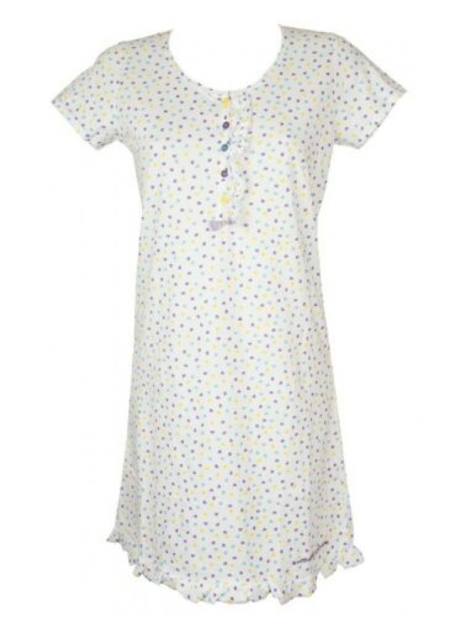 Camicia da notte donna manica corta cotone collo serafino RAGNO articolo N70407
