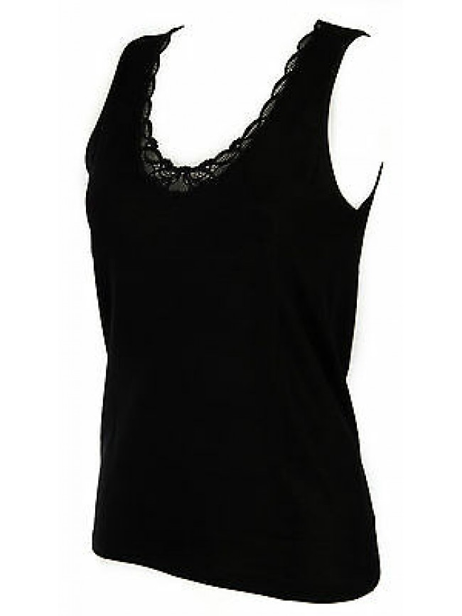 Camiciola canottiera lana cotone donna RAGNO a. 078462 taglia 7/XXL c. 020 NERO