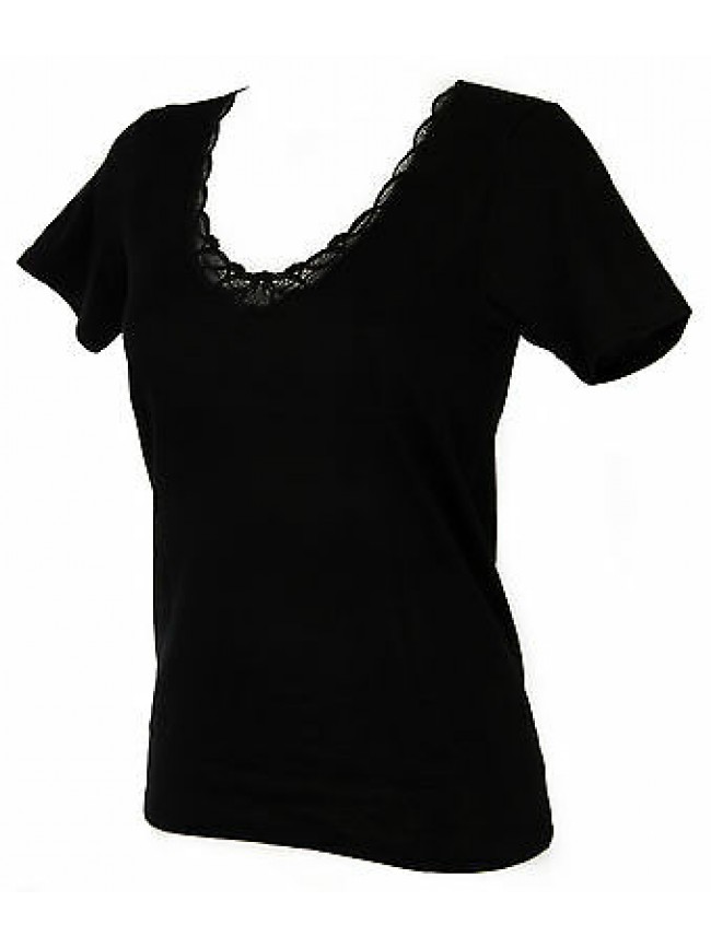 Camiciola canottiera lana cotone donna RAGNO a. 078467 taglia 5/L c. 020 NERO