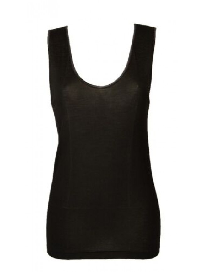 Camiciola donna EGI spalla larga 85% lana e 15% seta bordo in raso articolo 141S