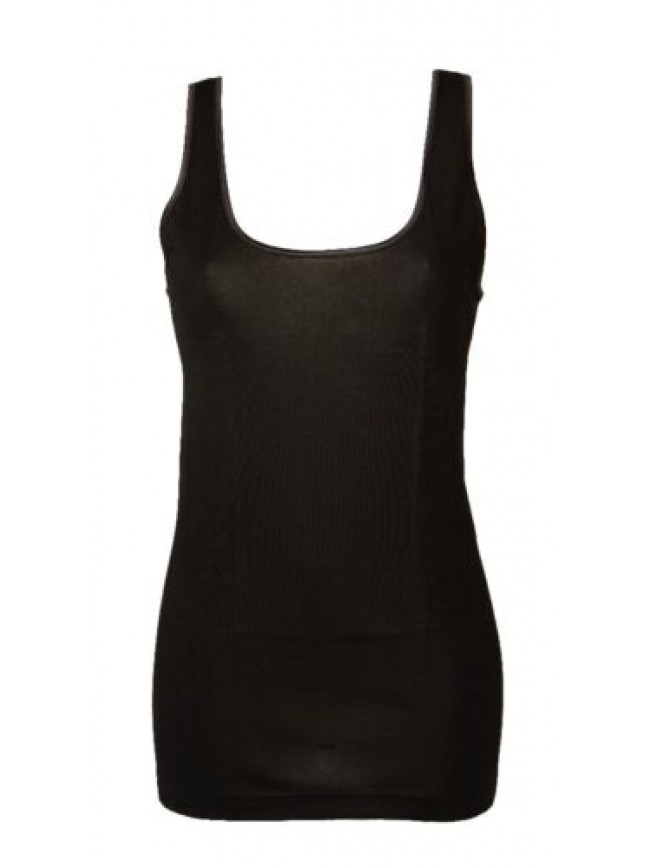 Camiciola donna EGI spalla larga puro cotone filoscozia bordo in raso articolo 1
