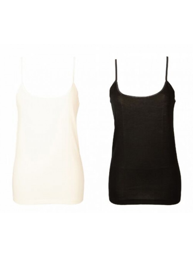 Camiciola donna EGI top laccino 85% lana e 15% seta bordo in raso articolo 140
