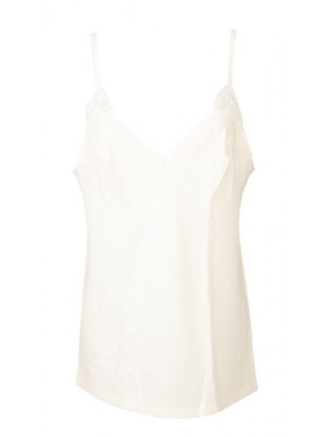 Camiciola donna LOVABLE top laccino con forma seno lana e cotone inserto in pizz