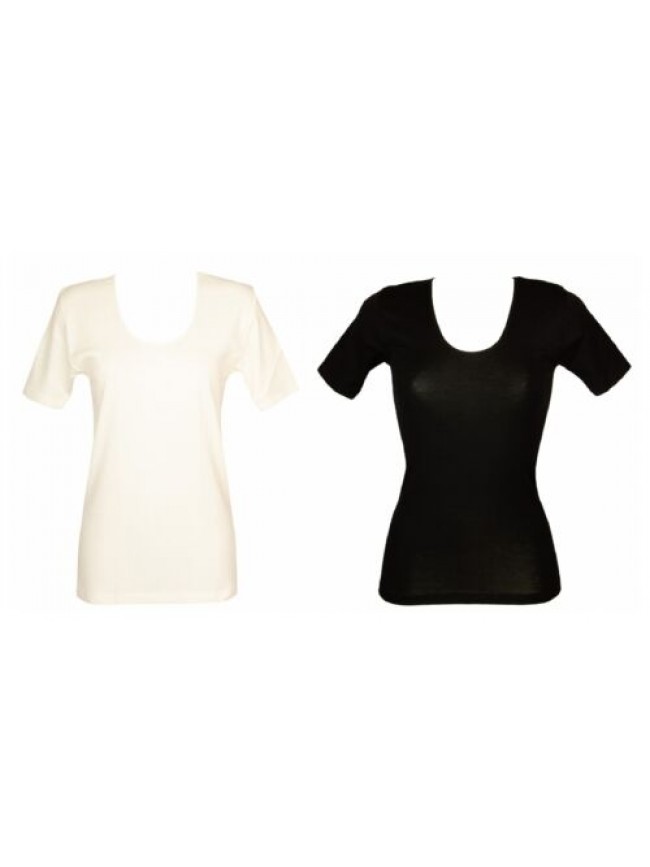 Camiciola donna MANUFAT mezza manica misto lana liscia articolo 225MM