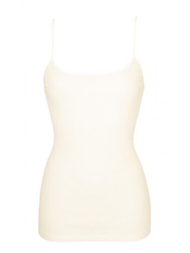 Camiciola donna MANUFAT top laccino lana seta a costina laccino raso elasticizza