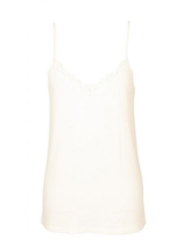 Camiciola donna MANUFAT top laccino misto lana con pizzo macramè articolo 241SS