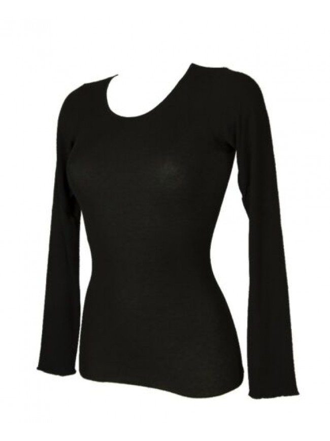 Camiciola donna RAGNO manica lunga giro cachemirette calda leggera con cachemire