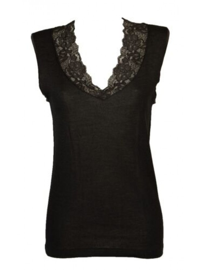 Camiciola donna VAJOLET by selina spalla larga cotone sulla pelle lana fuori con