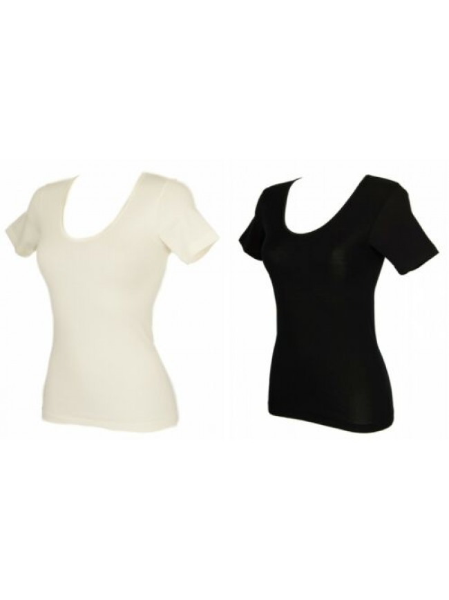 Camiciola donna manica corta 85% lana merino e 15% seta RAGNO articolo 074027