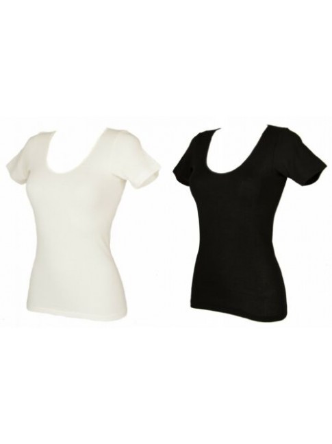 Camiciola donna manica corta sintonia lana e cotone RAGNO articolo 072457
