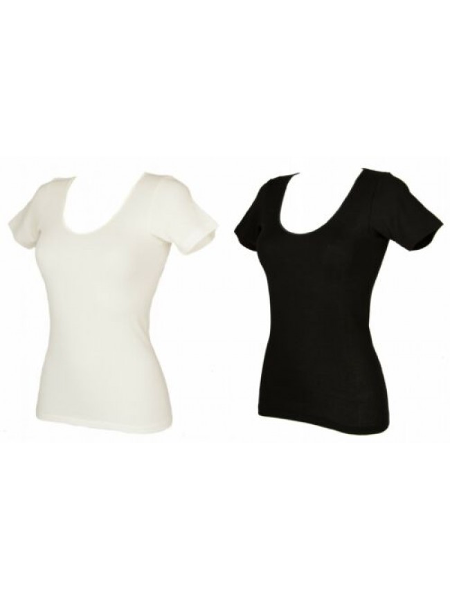 Camiciola donna manica corta sintonia lana e cotone RAGNO articolo 072457