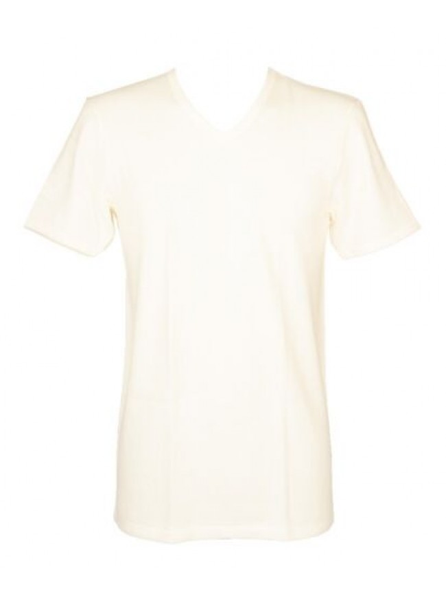 Camiciola uomo LIABEL maglia intima mezza manica scollo v lana e cotone all inte