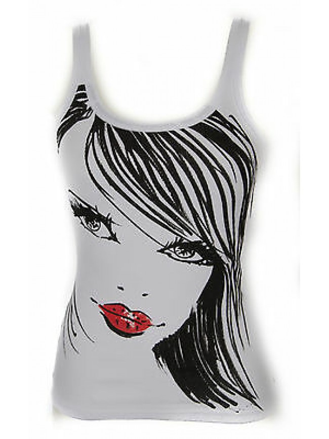 Canotta canottiera donna tank woman RAGNO a. 072181 taglia 5/L col. 010 BIANCO