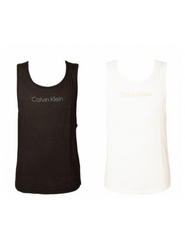 Canottiera uomo CK CALVIN KLEIN canotta cotone e lino con stampa logo articolo K