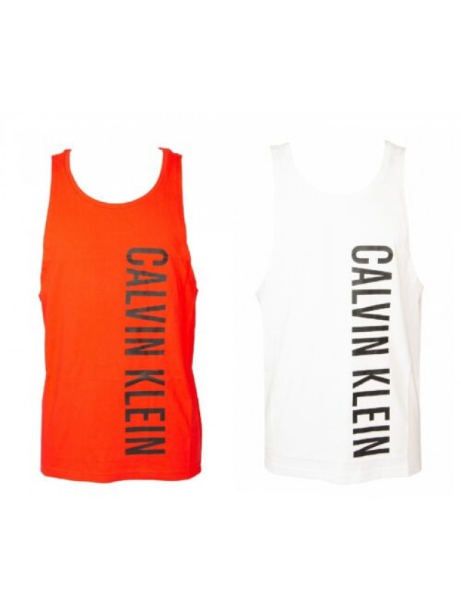 Canottiera uomo CK CALVIN KLEIN canotta puro cotone con stampa logo articolo KM0