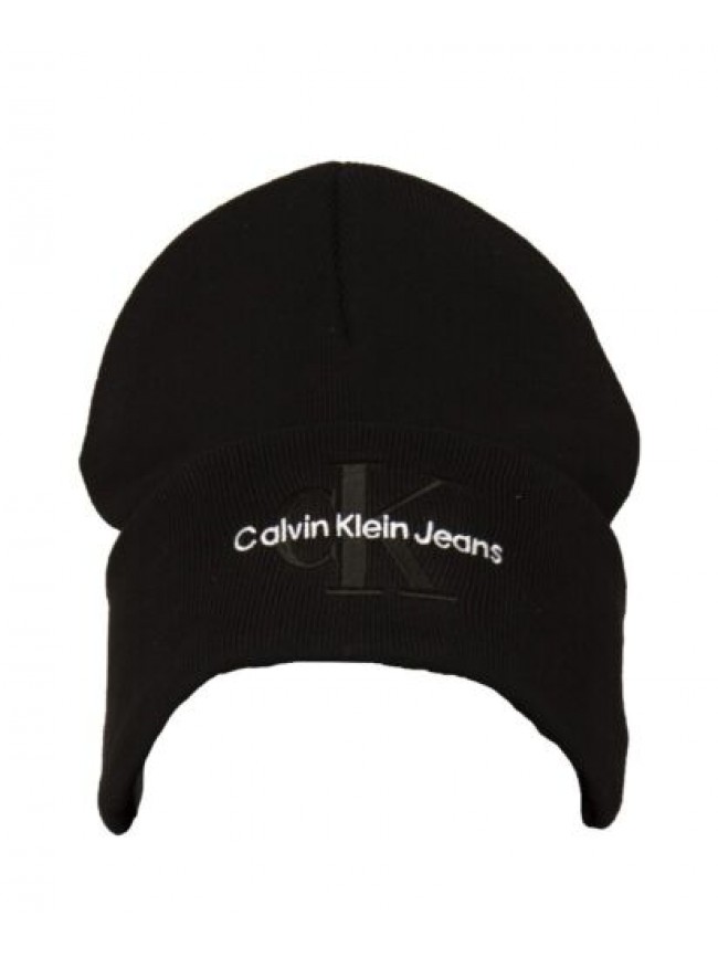 Cappello CK CALVIN KLEIN JEANS cuffia berretto con rovescia con logo ricamato ar