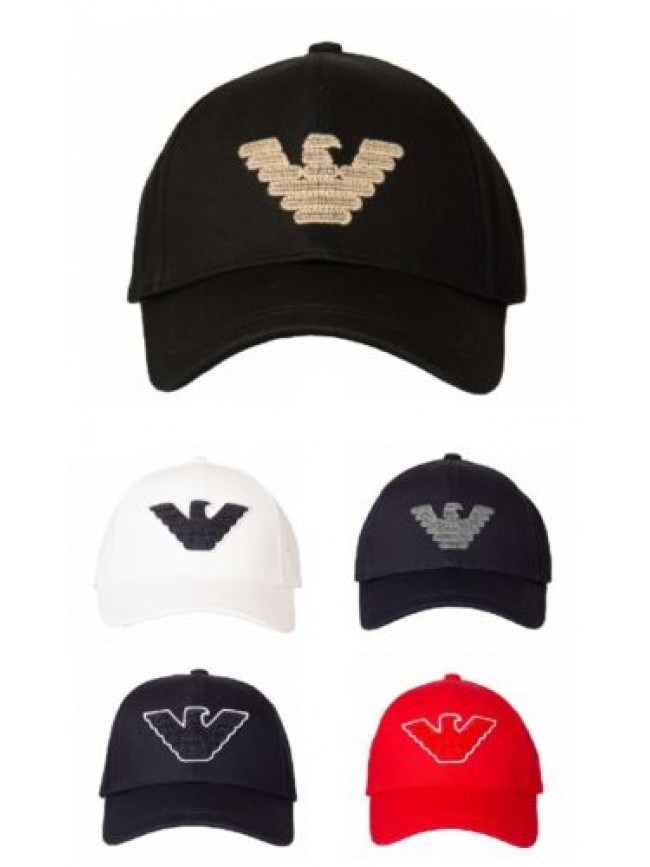 Cappello baseball EMPORIO ARMANI con visiera parte posteriore regolabile articol
