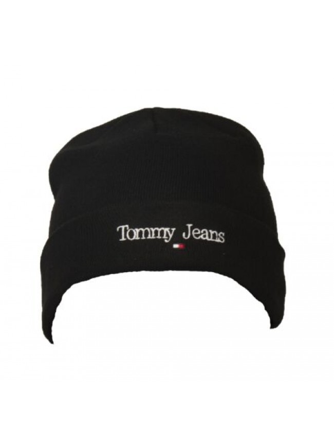 Cappello berretto TOMMY HILFIGER JEANS con risvolto logo ricamato articolo AW0AW