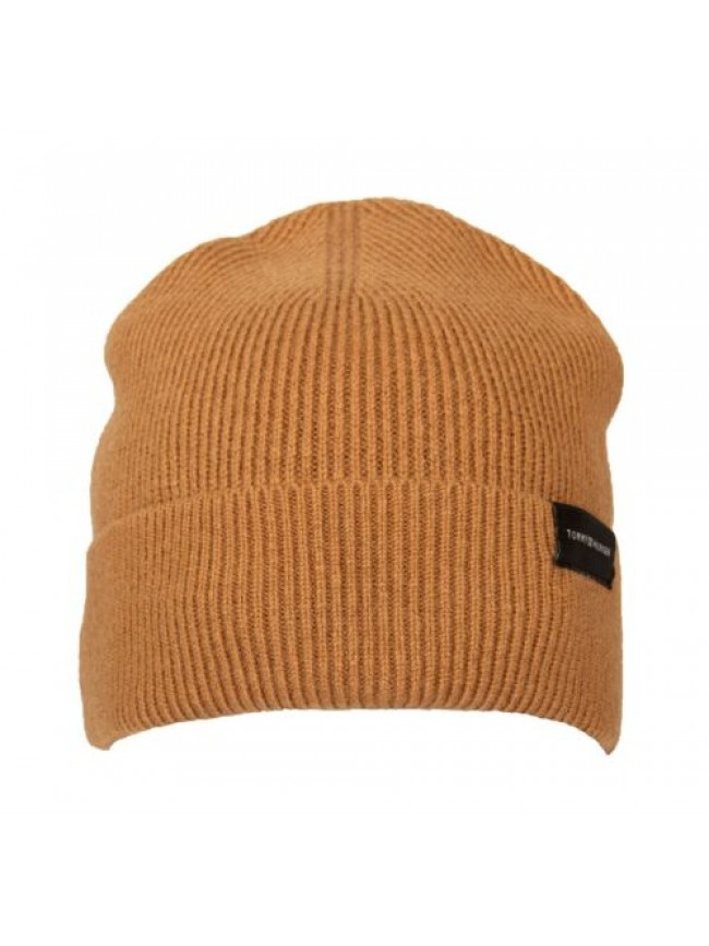 Cappello berretto uomo TOMMY HILFIGER con risvolto e logo misto lana e cotone ar
