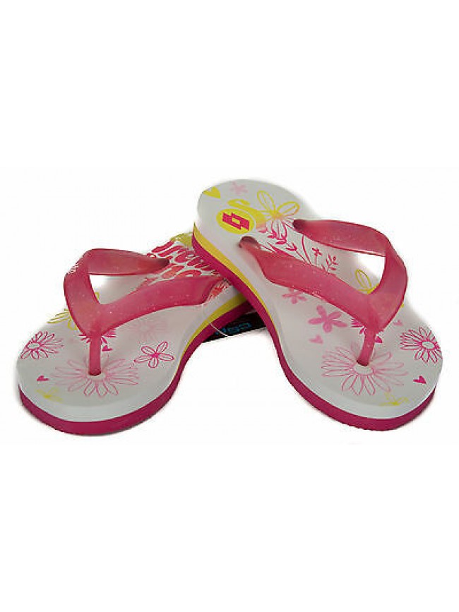 Ciabatta infradito mare bimba LOTTO art. N9721 taglia 28 colore WHITE ROSE RED