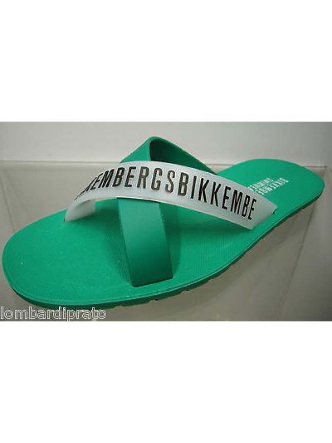 Ciabatta mare uomo BIKKEMBERGS a.P214 W72 T.40 c.8000 VERDE GREEN slippers man