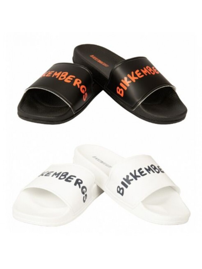 Ciabatta uomo BIKKEMBERGS a fascia mare o piscina slide beachwear con logo artic
