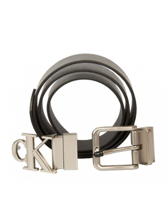 Cintura uomo CK CALVIN KLEIN JEANS con due fibbie accorciabile e reversibile con