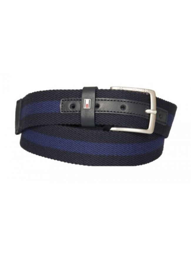 Cintura uomo TH TOMMY HILFIGER tessuto e pelle alta cm 3,5 articolo AM0AM07066 m